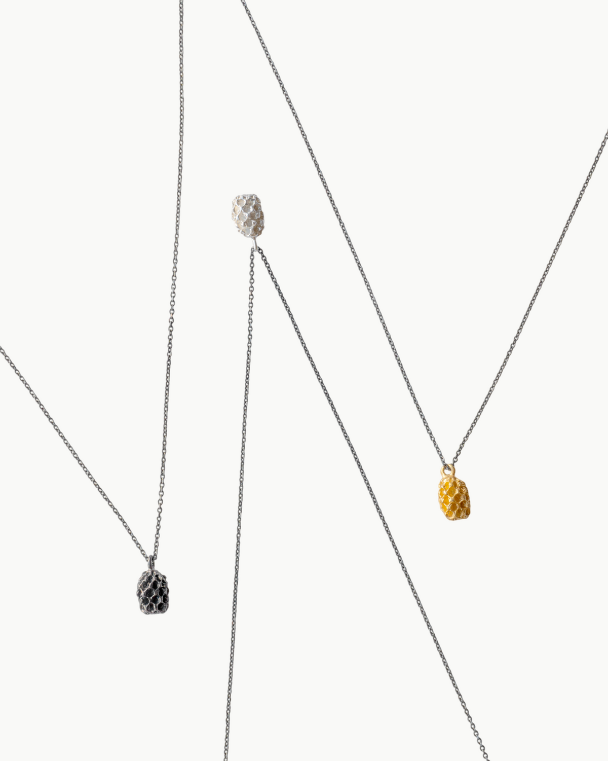 Pine Nut necklace with black chain