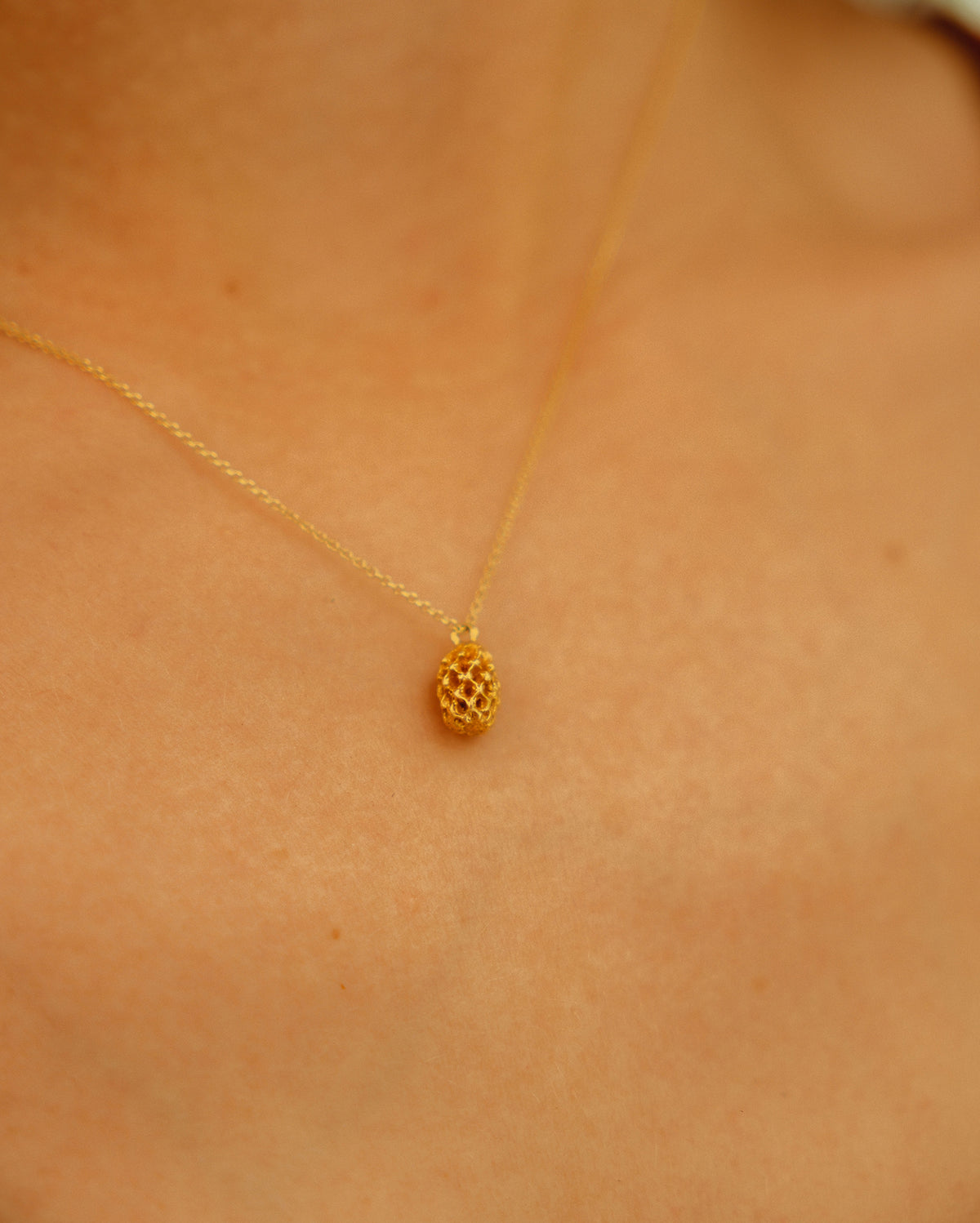 Pine Nut in solid gold
