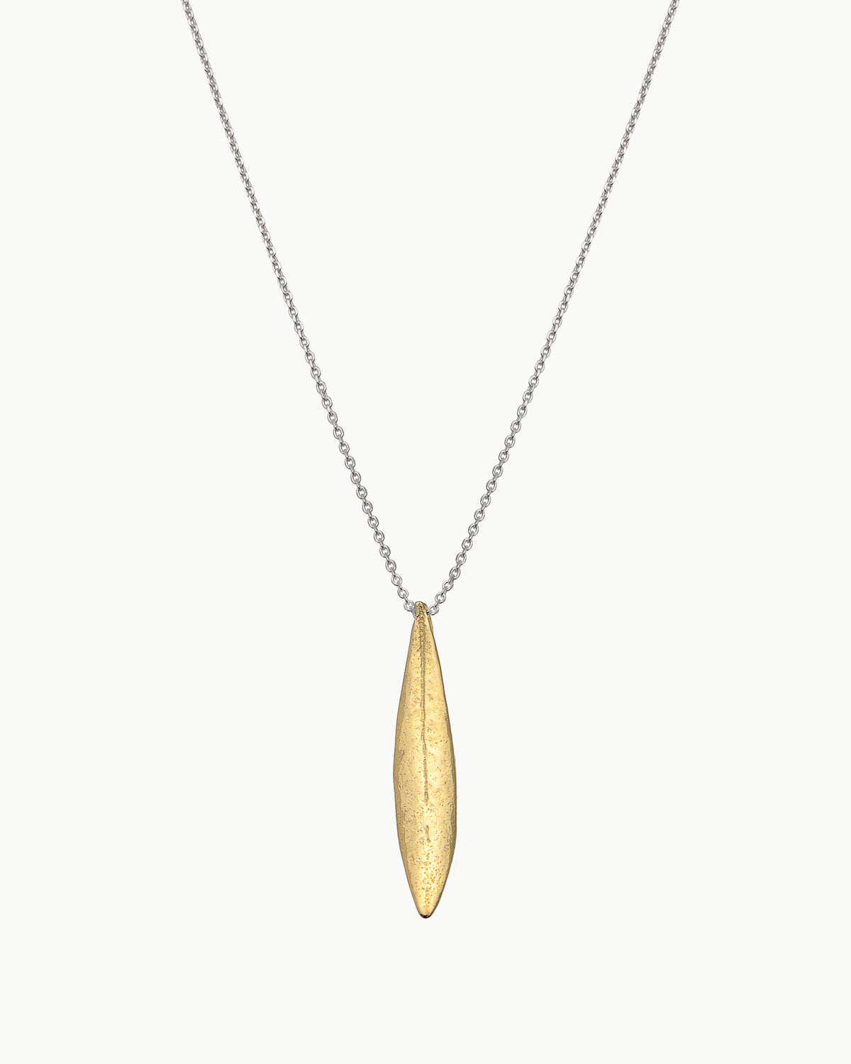Olive Leaf necklace mixed metals