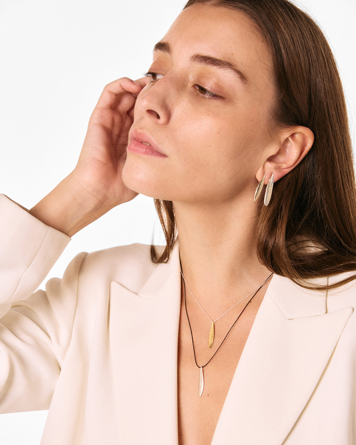 Olive Leaf string necklace