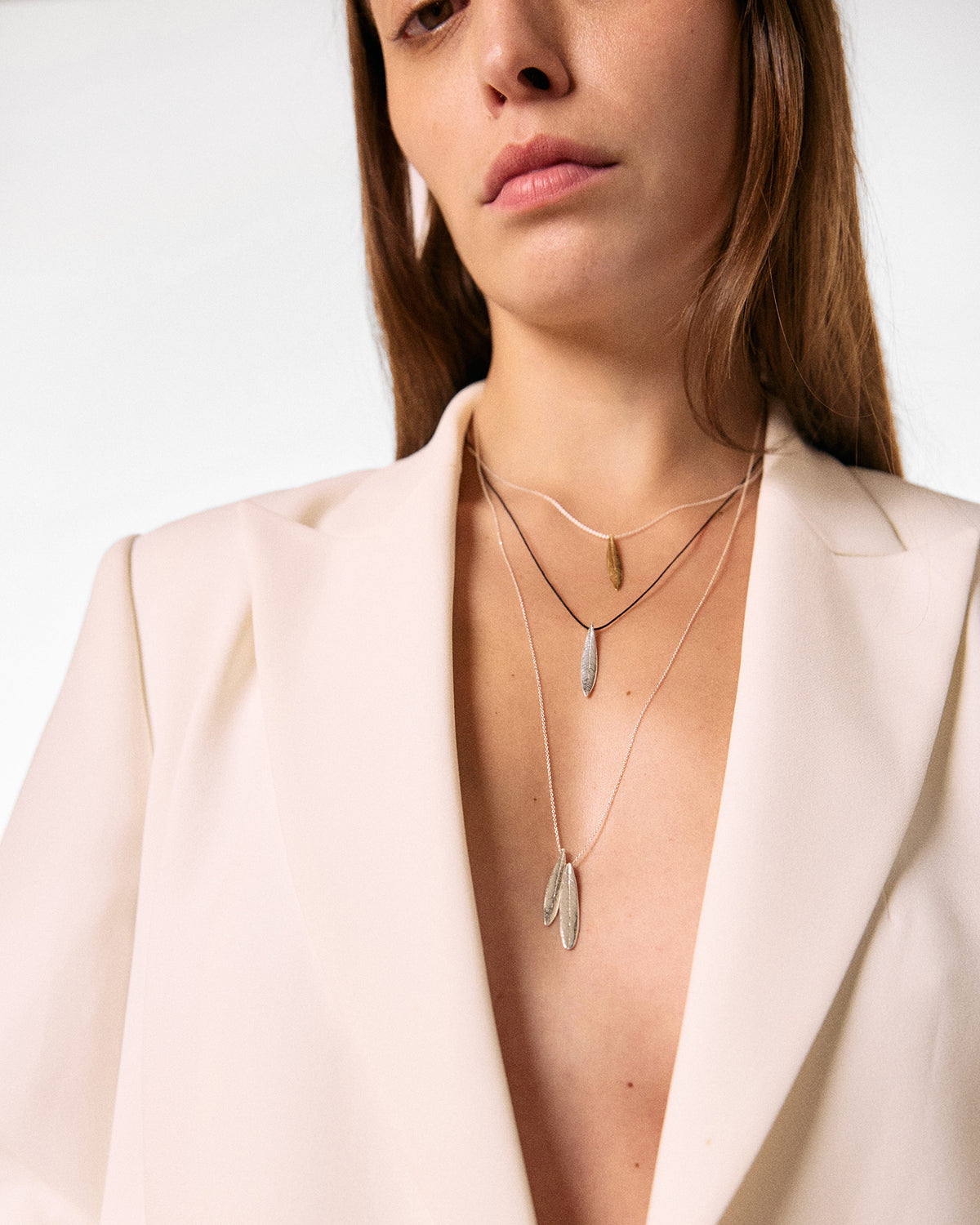 Double Olive Leaf necklace