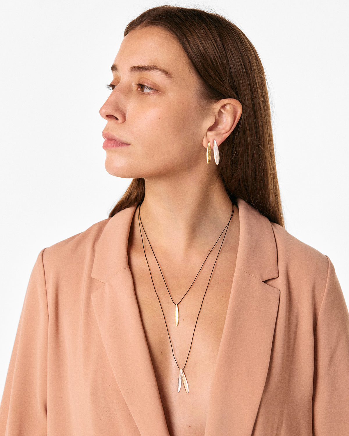 Olive Leaf string necklace