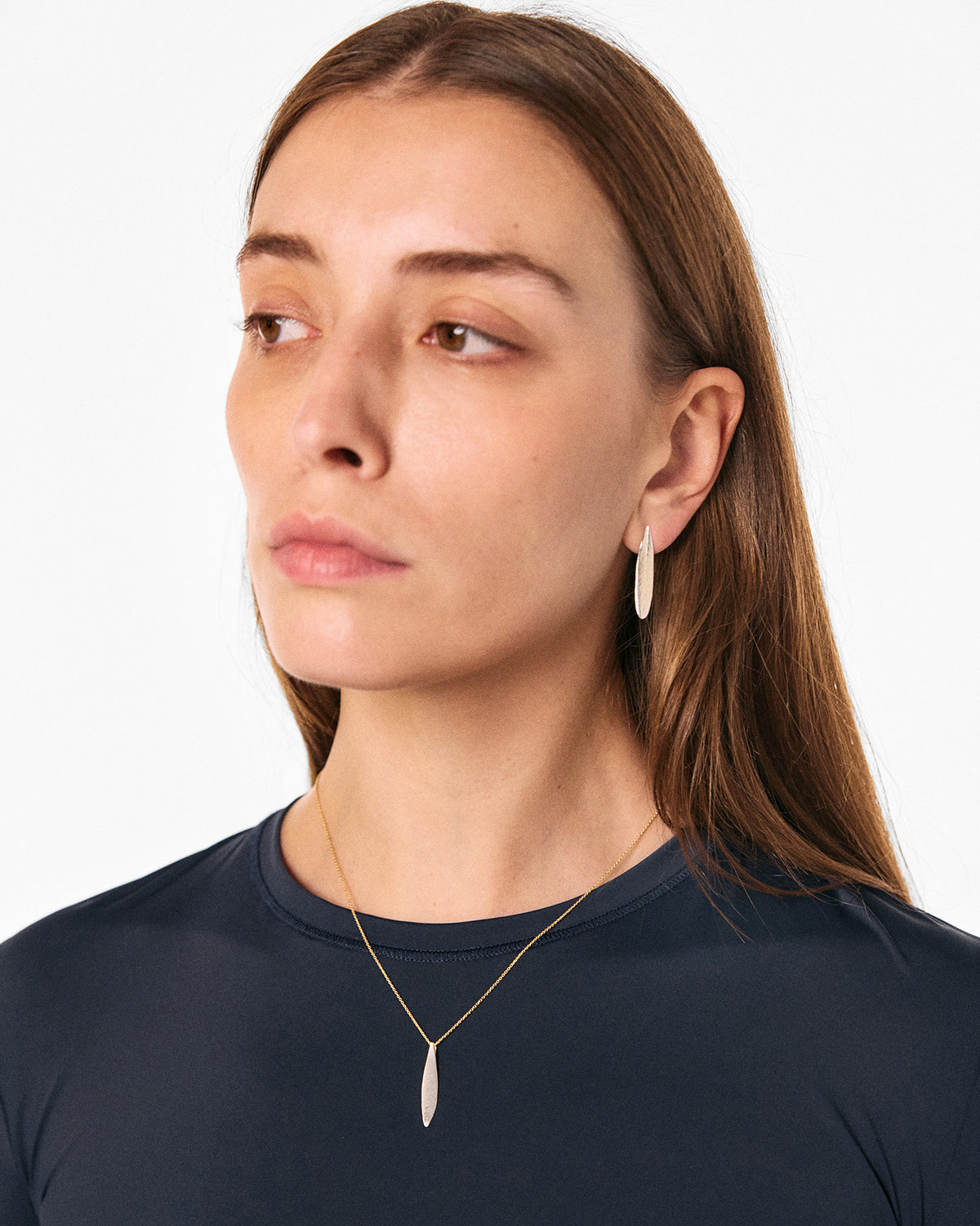 Olive Leaf necklace mixed metals