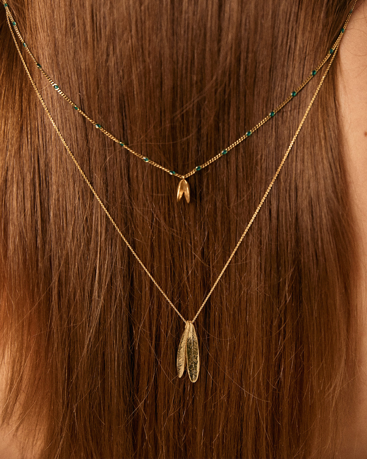 Double Olive Leaf necklace