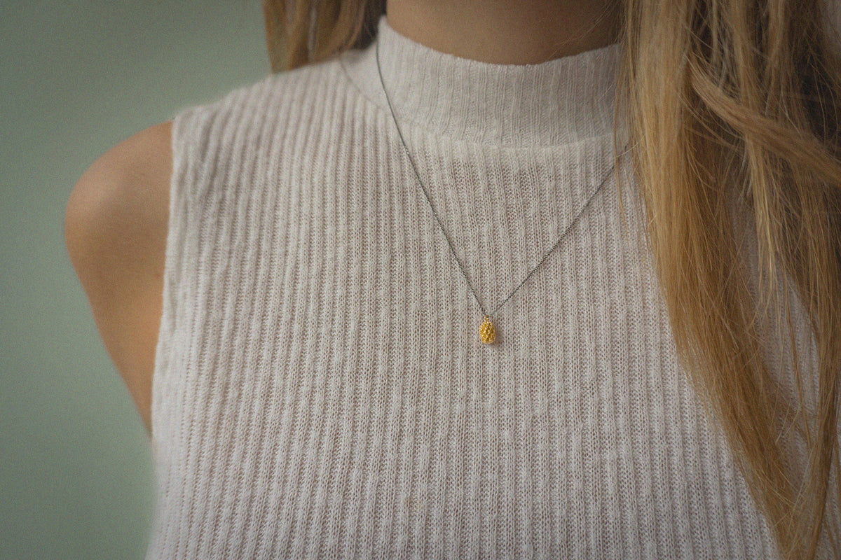 Pine Nut necklace with black chain