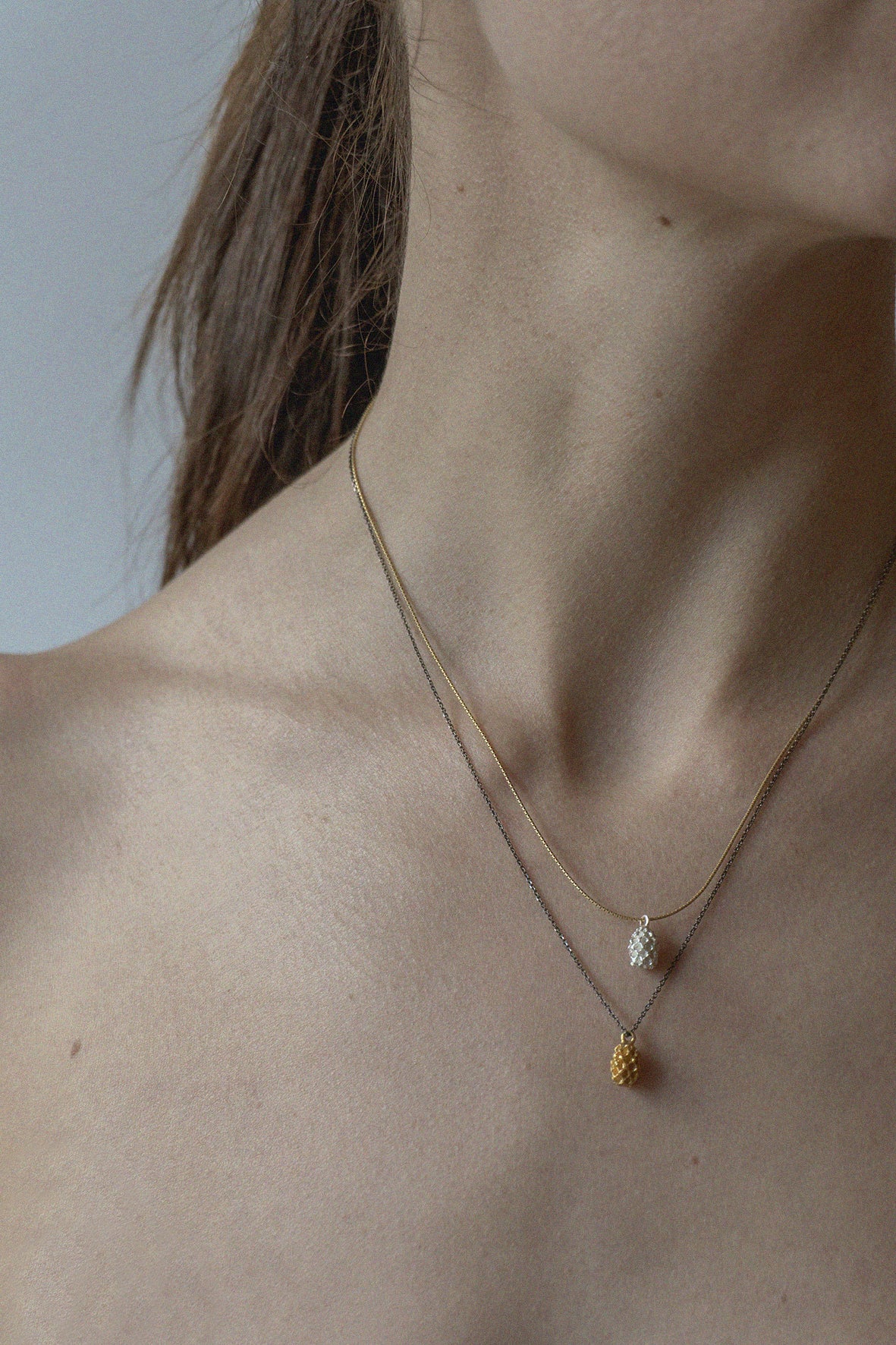 Pine Nut necklace with black chain