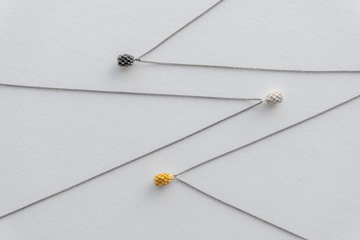Pine Nut necklace with black chain