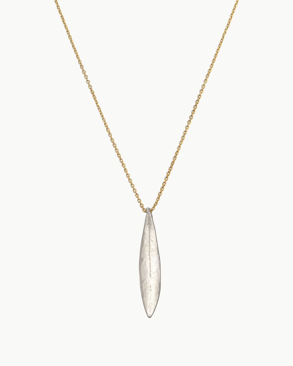 Olive Leaf necklace mixed metals