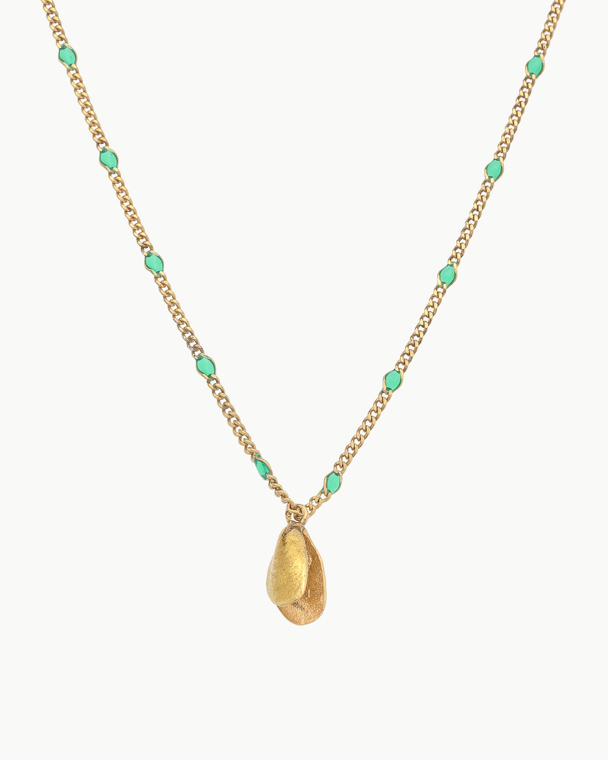 Moule necklace with enamelled chain