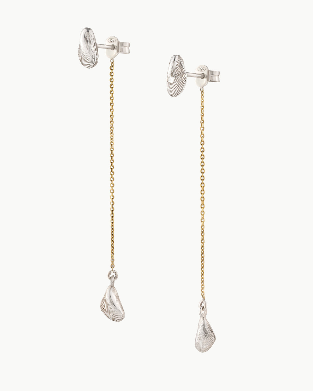 Silver Drop earrings mixed metals
